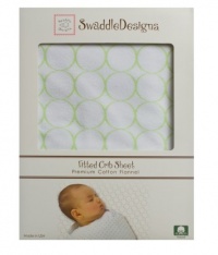 SwaddleDesigns Cotton Flannel Mod Circles Fitted Crib Sheet, Kiwi SwaddleDesigns Cotton Flannel Mod Circles Fitted Crib Sheet, Kiwi