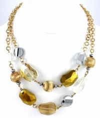 Style&co. Necklace, 16 Gold-Tone Crystal and Gold Bead 2 Row Necklace Style&co. Necklace, 16 Gold-Tone Crystal and Gold Bead 2 Row Necklace