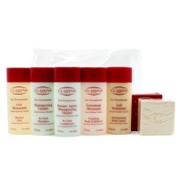 Clarins - Eau Dynamisante Body Coffret: Body Exfoliator + Body Lotion + Shower Gel + Shampoo + Conditioner + Soap 6pcs+1bag