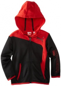 Puma - Kids Boys 2-7 Toddler Performance Hooded Jacket, Black/Red, 2T Puma - Kids Boys 2-7 Toddler Performance Hooded Jacket, Black/Red, 2T