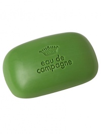 Fragranced with the invigorating, herbal notes of Eau de Campagne, this high-quality soap bar delivers a fine-textured, very creamy lather. Very gently cleanses the skin. Formulated with a high fragrance concentration, it provides an instant sensation of freshness. Eau de Campagne scented soap can be used in any occasion, by both men and women. 3.5 oz. 