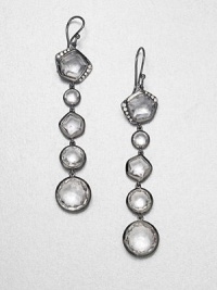 From the Wicked Collection. A long and elegant style with faceted clear quartz stones in blackened sterling silver accented with dazzling diamonds. Black rhodium-plated sterling silverClear quartzDiamonds, .09 tcwDrop, about 1Hook backImported From the Wicked Collection. A long and elegant style with faceted clear quartz stones in blackened sterling silver accented with dazzling diamonds. Black rhodium-plated sterling silverClear quartzDiamonds, .09 tcwDrop, about 1Hook backImported