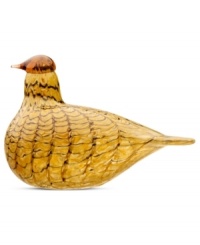 Plumes of warm amber and chestnut bring iittala's Summer Grouse to life. First hatched in 1972 by artist Oiva Toikka, the fanciful Birds collection captures the nuances of each creature in beautiful mouth-blown glass. Plumes of warm amber and chestnut bring iittala's Summer Grouse to life. First hatched in 1972 by artist Oiva Toikka, the fanciful Birds collection captures the nuances of each creature in beautiful mouth-blown glass.