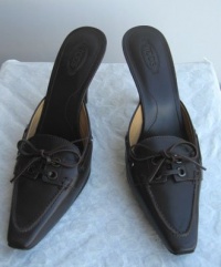 Tod's Women Leather Sexy Sabot Heels Shoes 10 Brown Tod's Women Leather Sexy Sabot Heels Shoes 10 Brown