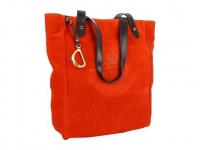 Ralph Lauren Putnum Suede N/S Tote in Orange/Chestnut Ralph Lauren Putnum Suede N/S Tote in Orange/Chestnut