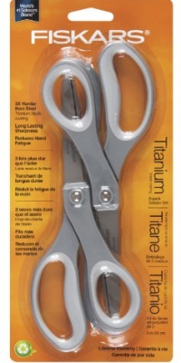 Fiskars 154090-1002 Performance 2-Pack Soft Grip Straight Titanium Scissors, 8-Inch, Silver Fiskars 154090-1002 Performance 2-Pack Soft Grip Straight Titanium Scissors, 8-Inch, Silver