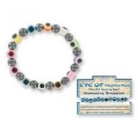 Evil Eye of Protection Hematite Stretch Bracelet (Sold Individually)