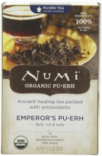 Numi Organic Tea Emperor's Puerh, Full Leaf Black Tea, 16-Count Tea Bags (Pack of 2) Numi Organic Tea Emperor's Puerh, Full Leaf Black Tea, 16-Count Tea Bags (Pack of 2)