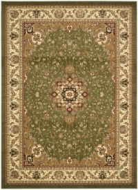 Safavieh Area Rug, 9-Feet by 12-Feet, Green and Ivory