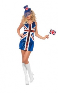 Fever All That Glitters Rule Britannia Costume, Adult Size Large Fever All That Glitters Rule Britannia Costume, Adult Size Large