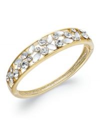 The perfect present for the girl who loves a little extra glamour. This simply stunning Charter Club bangle features an intricate pattern of clustered crystals. Crafted in gold tone mixed metal. Approximate diameter: 2 inches. The perfect present for the girl who loves a little extra glamour. This simply stunning Charter Club bangle features an intricate pattern of clustered crystals. Crafted in gold tone mixed metal. Approximate diameter: 2 inches.