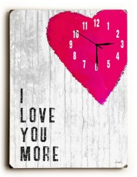 I Love You More 14x20 Unique Wall Clock by Artist Lisa Weedn I Love You More 14x20 Unique Wall Clock by Artist Lisa Weedn