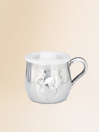 Head into the wild blue yonder with this elegantly adorable cup, crafted in polished stainless steel with soaring airplanes and an easy sippy cup lid for easy access. Arrives in an elegant gift box 18/10 stainless steel 3½H X 3W X 4L Dishwasher safe Imported Head into the wild blue yonder with this elegantly adorable cup, crafted in polished stainless steel with soaring airplanes and an easy sippy cup lid for easy access. Arrives in an elegant gift box 18/10 stainless steel 3½H X 3W X 4L Dishwasher safe Imported