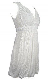 Fappac Women's Comfort Ballon Hem Dress - White - Large Fappac Women's Comfort Ballon Hem Dress - White - Large