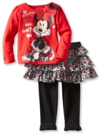 Disney Girls 2-6X 2 Piece Whats A Girl To Do Minnie Skegging Set Disney Girls 2-6X 2 Piece Whats A Girl To Do Minnie Skegging Set