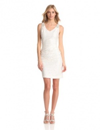 Eliza J Women's Jacquard V-Neck Bridal Dress Eliza J Women's Jacquard V-Neck Bridal Dress