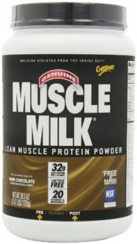 CytoSport Muscle Milk Lean Muscle Protein Powder, Dark Chocolate, 2.47 Pound