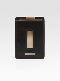 A classic money clip with superb style, constructed in genuine calfskin leather.One card slotLeather3W x 4HImported A classic money clip with superb style, constructed in genuine calfskin leather.One card slotLeather3W x 4HImported