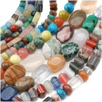 Gemstone Bead Lot Mix #2 Assorted Shapes, Sizes, Colors 70 Inches Total Gemstone Bead Lot Mix #2 Assorted Shapes, Sizes, Colors 70 Inches Total