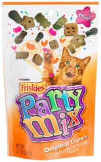 Friskies Party Mix, Original Crunch Cats Treats, Chicken, Liver & Turkey Flavors, 2.1-Ounce Pouches (Pack of 10) Friskies Party Mix, Original Crunch Cats Treats, Chicken, Liver & Turkey Flavors, 2.1-Ounce Pouches (Pack of 10)