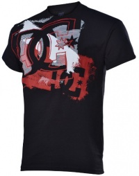 DC SHOES Men's Over Short Sleeve Skate Shirt Black Red DC SHOES Men's Over Short Sleeve Skate Shirt Black Red