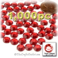 The Crafts Outlet 1000-Piece Flat Back Round Rhinestones, 7mm, Ruby Red The Crafts Outlet 1000-Piece Flat Back Round Rhinestones, 7mm, Ruby Red