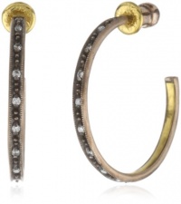 GURHAN Capitone White Diamond High Karat Gold and Alloy Hoop Earrings GURHAN Capitone White Diamond High Karat Gold and Alloy Hoop Earrings