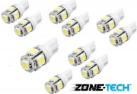 Zone Tech 10x 194 168 2825 5-smd White High Power LED Car Lights Bulb Zone Tech 10x 194 168 2825 5-smd White High Power LED Car Lights Bulb