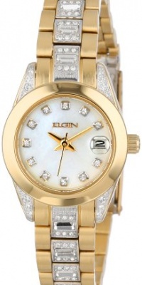 Elgin Women's EG714 Austrian Crystal Accented Gold-Tone Classic Watch