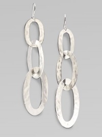 From the Roma Collection. Crinkly oval links in graduated sizes create an earring design of simple drama.Sterling silverLength, about 3¼Ear wireImported