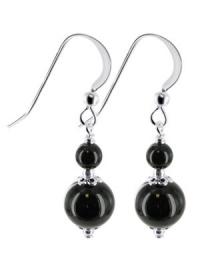 Sterling Silver Black Onyx Beads Earrings Made with Swarovski Elements Sterling Silver Black Onyx Beads Earrings Made with Swarovski Elements