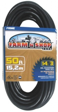 Prime Wire & Cable EC532730 50-Foot 14/3 SJTOW Farm and Shop Extension Cord, Black Prime Wire & Cable EC532730 50-Foot 14/3 SJTOW Farm and Shop Extension Cord, Black