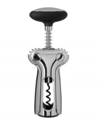 Get things popping! The elegant design and stainless steel winged construction bring style to the celebration. The coated wire screw goes smoothly through the cork and the stopper prevents the cork from breaking, so you get the most from every toast. Get things popping! The elegant design and stainless steel winged construction bring style to the celebration. The coated wire screw goes smoothly through the cork and the stopper prevents the cork from breaking, so you get the most from every toast.