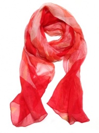 Burberry Half Mega Check Silk Creppone Scarf in Pomegranate Pink Check