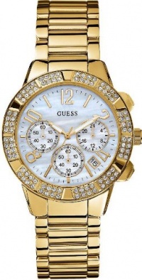 GUESS Women's U0141L2 Yellow Gold-Tone Crystal Sport Chronograph Watch GUESS Women's U0141L2 Yellow Gold-Tone Crystal Sport Chronograph Watch