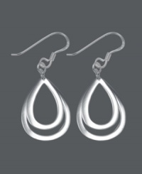 Polish your look in shapely style. These chic, Unwritten earrings feature a graduated, cut-out teardrop design in sterling silver. Approximate drop: 1-1/2 inches. Polish your look in shapely style. These chic, Unwritten earrings feature a graduated, cut-out teardrop design in sterling silver. Approximate drop: 1-1/2 inches.