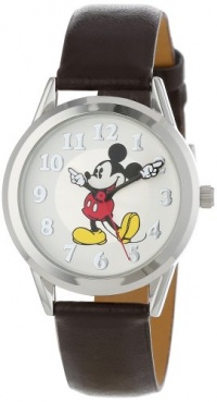 Disney Women's MCK532 Mickey Mouse Moving Hands Brown Strap Watch Disney Women's MCK532 Mickey Mouse Moving Hands Brown Strap Watch