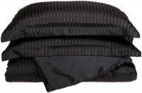 Divatex Home Fashions Royal Opulence Woven Satin Stripe King Duvet Mini Set, Black Divatex Home Fashions Royal Opulence Woven Satin Stripe King Duvet Mini Set, Black