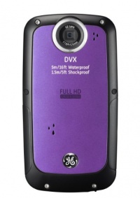 GE DVX Waterproof/Shockproof 1080P Pocket Video Camera (Amethyst) with 2GB SD Card