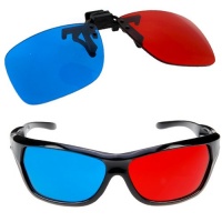 GTMax 2x Red and Cyan Glasses Fits over Most Prescription Glasses for 3D Movies, Gaming and TV 1x Clip On ; 1x Anaglyph style GTMax 2x Red and Cyan Glasses Fits over Most Prescription Glasses for 3D Movies, Gaming and TV 1x Clip On ; 1x Anaglyph style