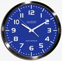 La Crosse Technology WT-3161BL 16 Inch Stainless Steel Atomic Clock, Blue La Crosse Technology WT-3161BL 16 Inch Stainless Steel Atomic Clock, Blue