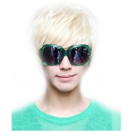 Vktech Vktech Fashion Man Short Platinum Blonde Rice White Straight Wig Vktech Vktech Fashion Man Short Platinum Blonde Rice White Straight Wig