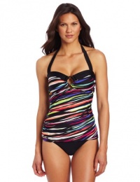 Ocean Avenue Women's Zip Line Ring Bandeau Tankini Top Ocean Avenue Women's Zip Line Ring Bandeau Tankini Top