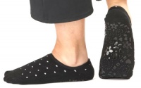 Skidders Women's Gripper Socks - Black/White Polka Dots