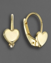 A sweet heart for the little sweetheart herself. These clip-on earrings are crafted of 14k gold and measure approximately 1/2 inch. A sweet heart for the little sweetheart herself. These clip-on earrings are crafted of 14k gold and measure approximately 1/2 inch.