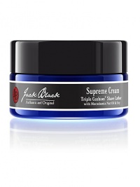 The ultimate rich lather shave cream. The luxurious, creamy lather lifts whiskers up, away from the skin, for a smooth, ultra-close shave. Triple Cushion technology, with three protective hydrating layers, allows the razor to glide close to skin while offering a cushion of protection against razor burn irritation, nicks and cuts. Can be used with or without a brush. 8 oz. The ultimate rich lather shave cream. The luxurious, creamy lather lifts whiskers up, away from the skin, for a smooth, ultra-close shave. Triple Cushion technology, with three protective hydrating layers, allows the razor to glide close to skin while offering a cushion of protection against razor burn irritation, nicks and cuts. Can be used with or without a brush. 8 oz.