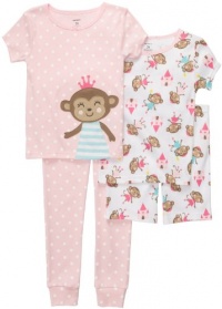 Carter's 4-pc. Monkey Princess Pajama Set PINK 12 Mo Carter's 4-pc. Monkey Princess Pajama Set PINK 12 Mo