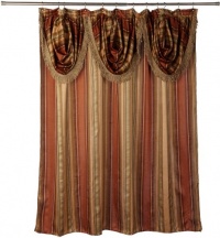 Popular Bath Contempo Spice with Attached Valance Fabric Shower Curtain