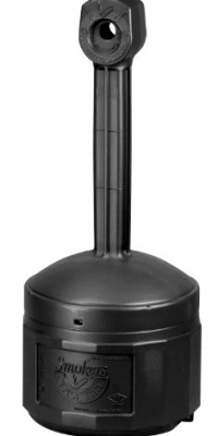 Justrite 26800D High Density Polyethylene (HDPE) Cease-Fire Deco Cigarette Butt Receptacle, Black Justrite 26800D High Density Polyethylene (HDPE) Cease-Fire Deco Cigarette Butt Receptacle, Black