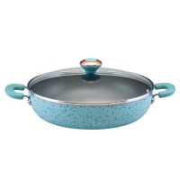 Paula Deen Signature Porcelain Nonstick 12-Inch Covered Chicken Deep Fryer, Aqua Speckle Paula Deen Signature Porcelain Nonstick 12-Inch Covered Chicken Deep Fryer, Aqua Speckle